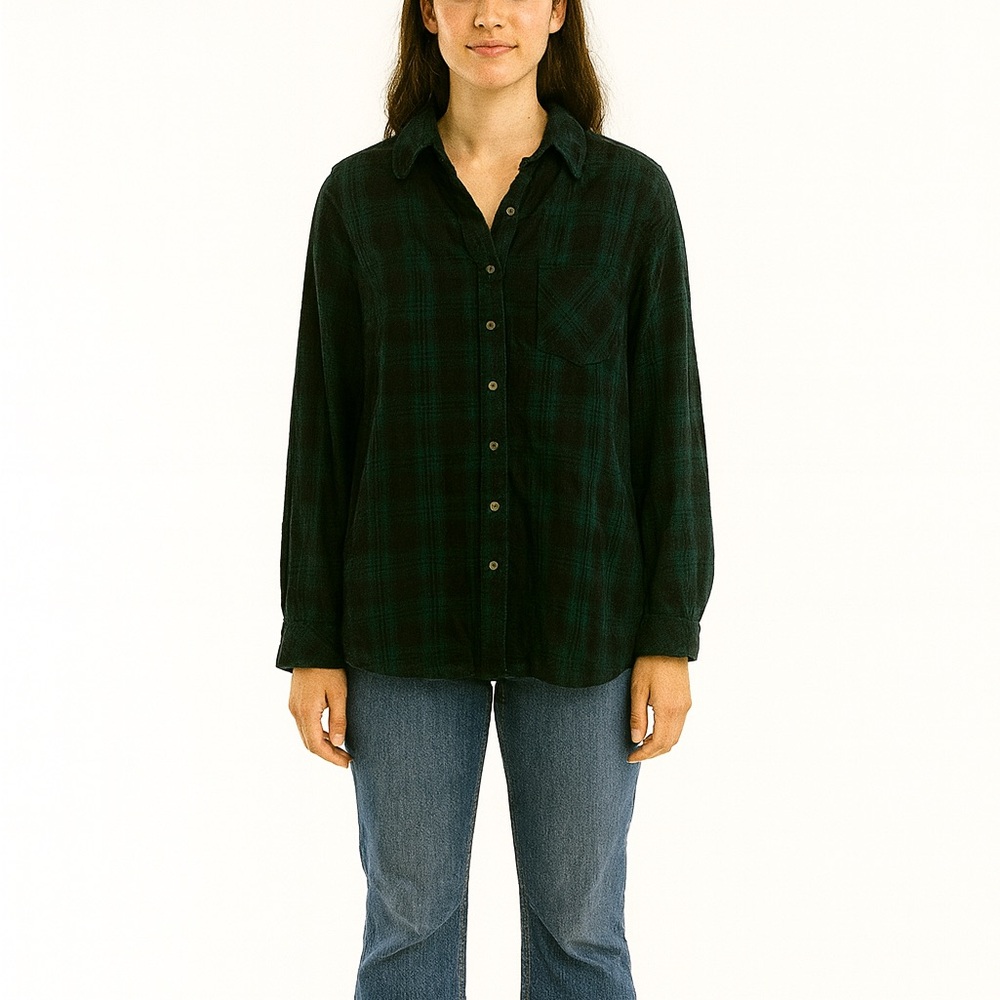 Superdown Size Medium Green and Blue Flannel Shirt